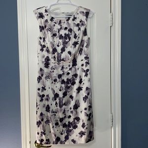Ann Taylor Floral Silk Sheath Dress Size 8